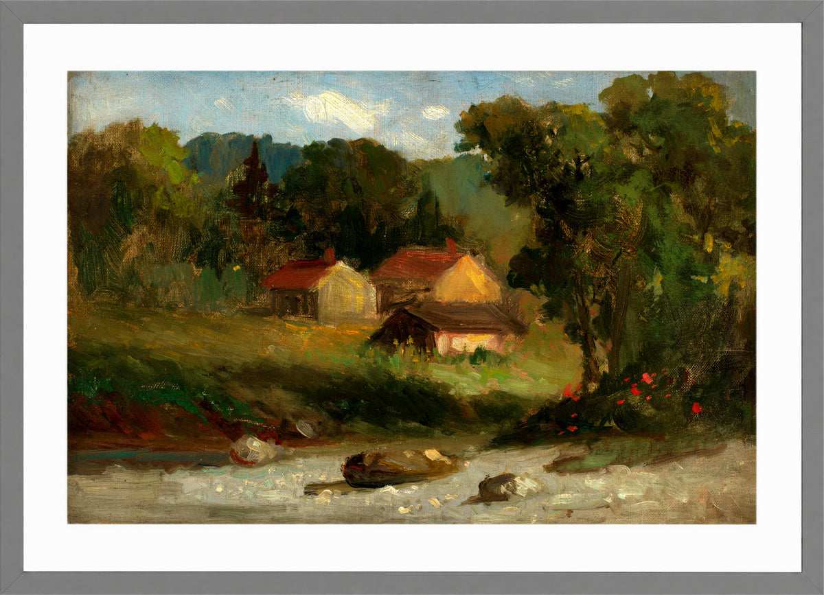 Edward Mitchell Bannister Print, Rocky Farm, Newport (1891) — light grey frame