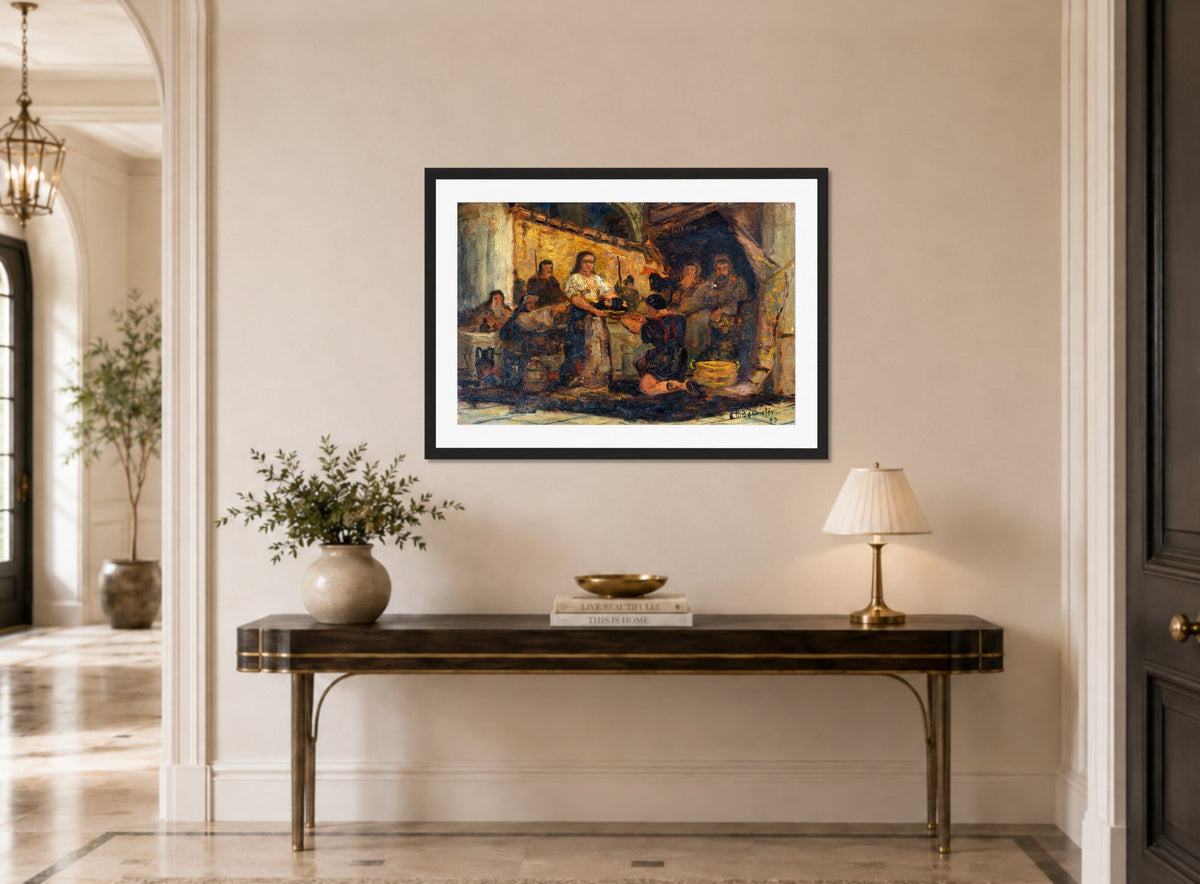 Edward Mitchell Bannister Print, Salome Receiving the Head of John the Baptist (1890) — hallway