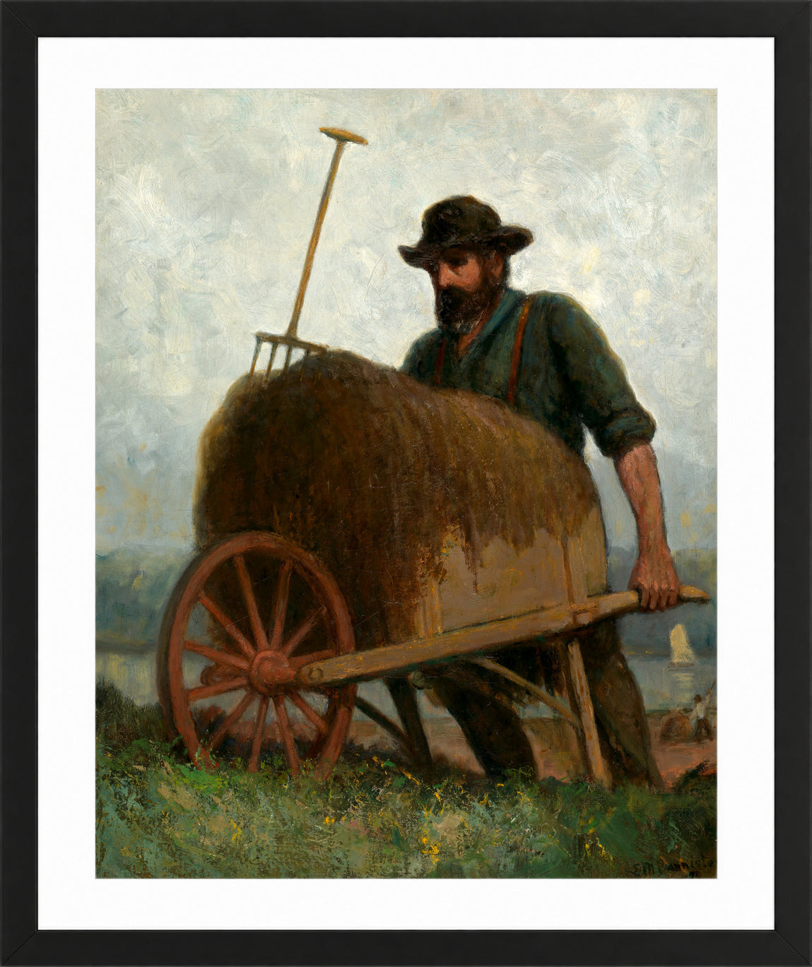 Edward Mitchell Bannister Print, Seaweed Gatherers (1898) — black frame