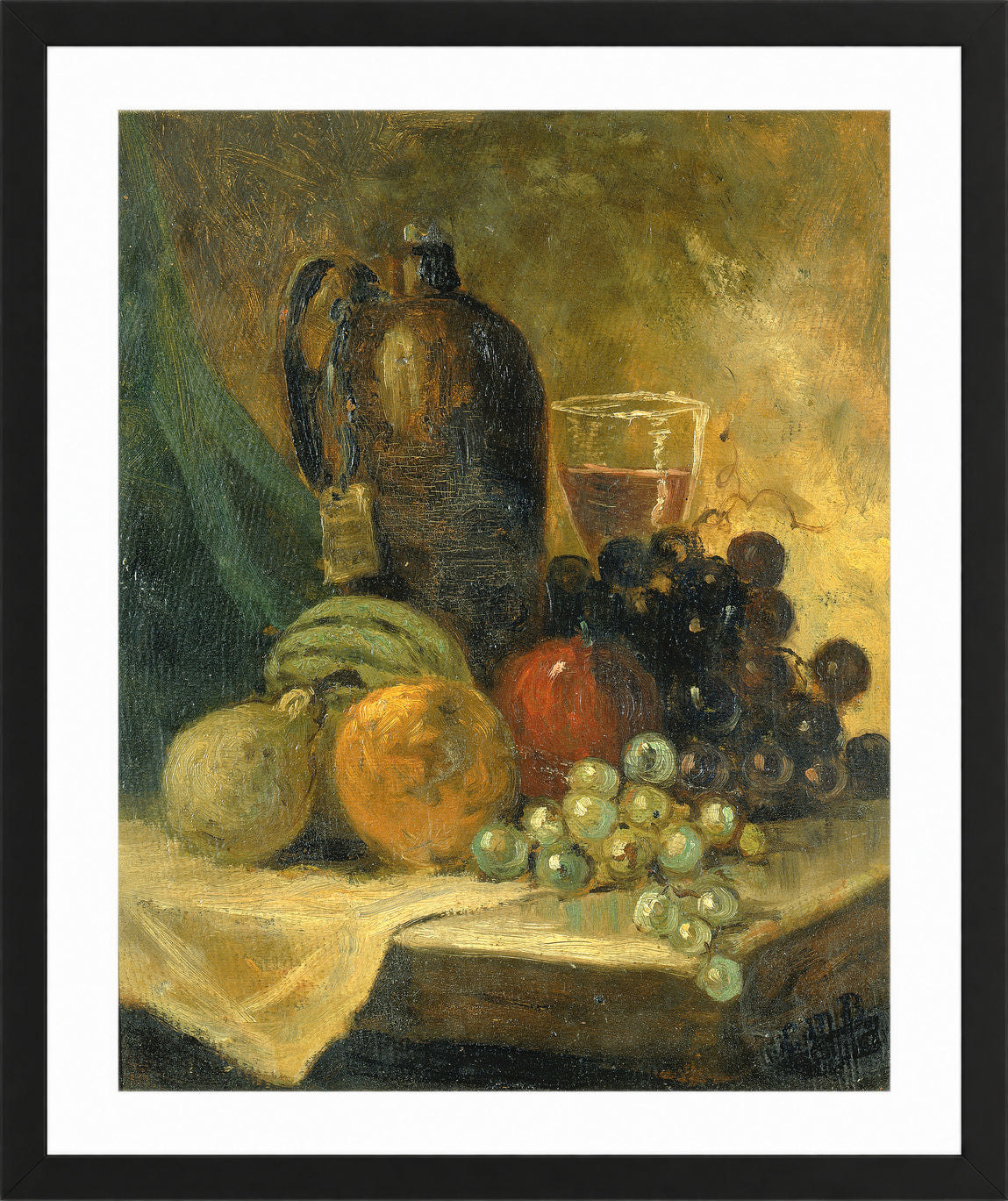 Edward Mitchell Bannister Print, Still Life — black frame