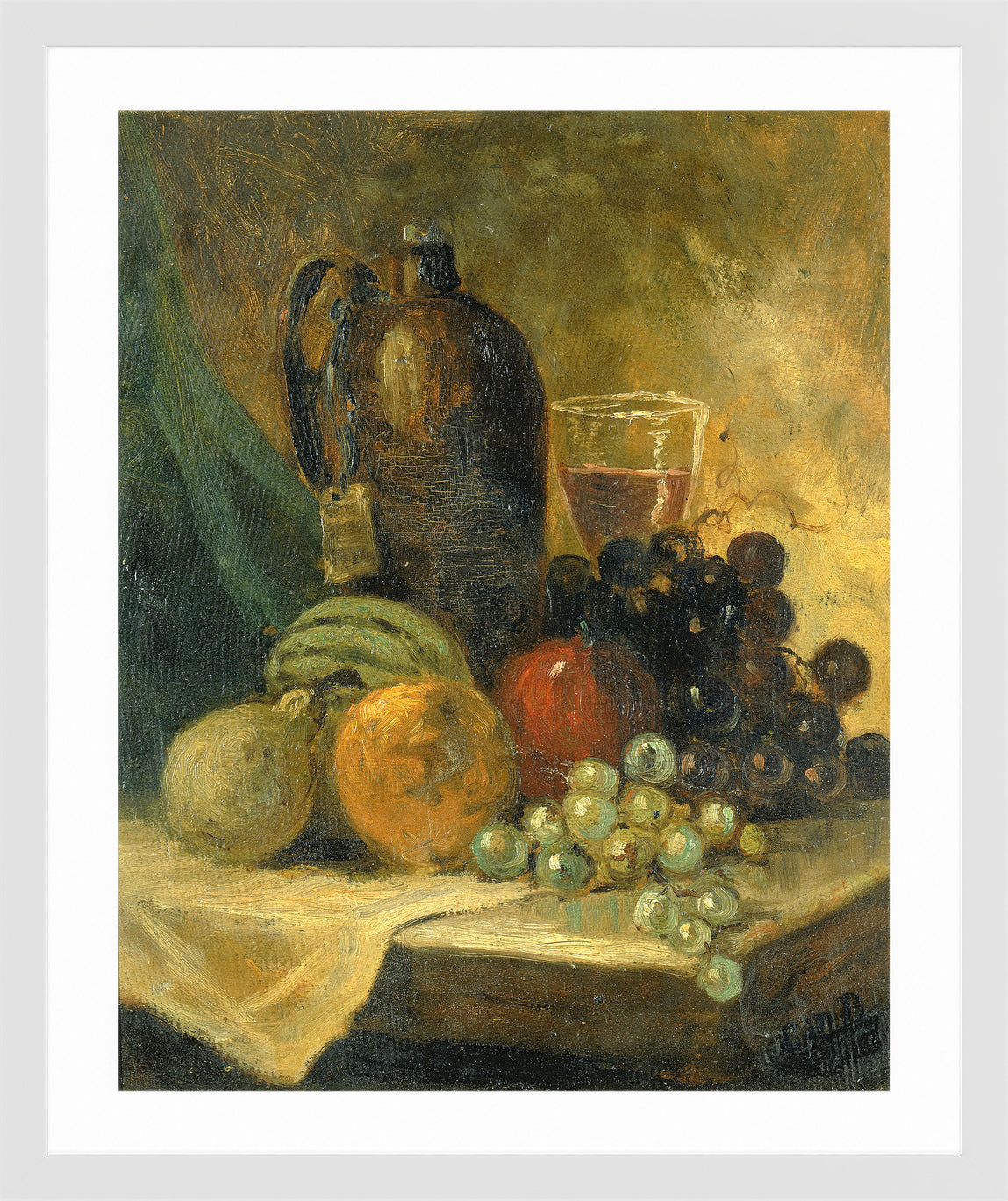 Edward Mitchell Bannister Print, Still Life — white frame