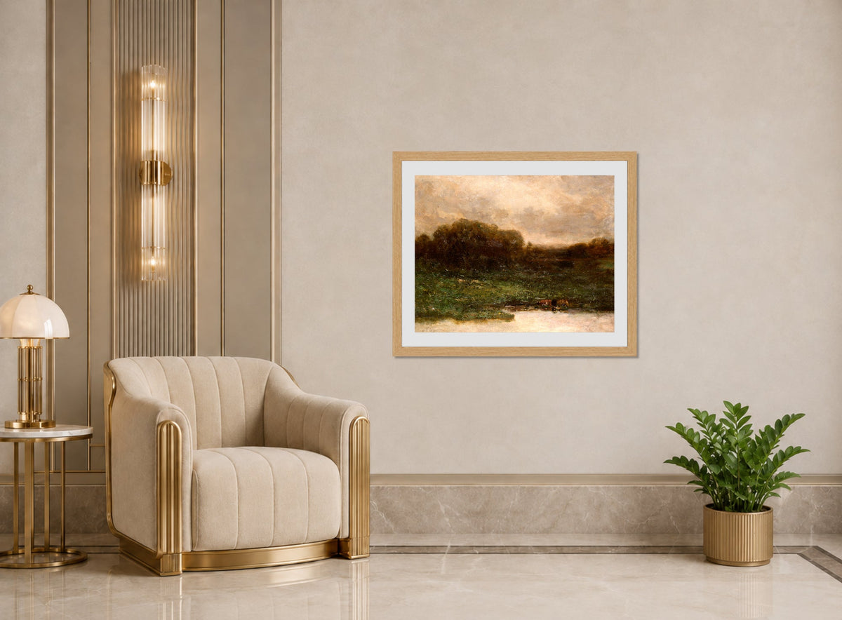 Edward Mitchell Bannister Print, Summer Twilight — art deco roomset