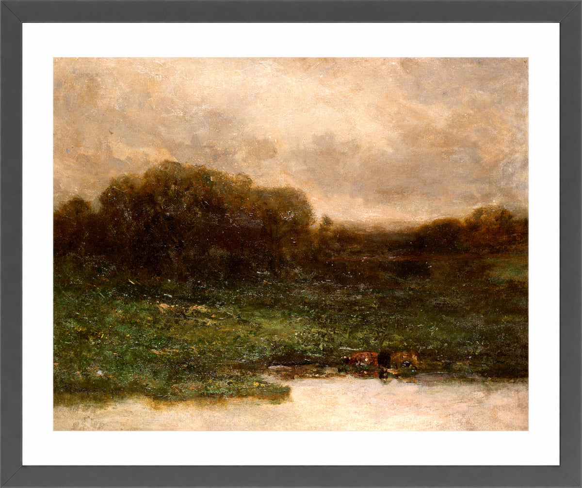 Edward Mitchell Bannister Print, Summer Twilight — dark grey frame