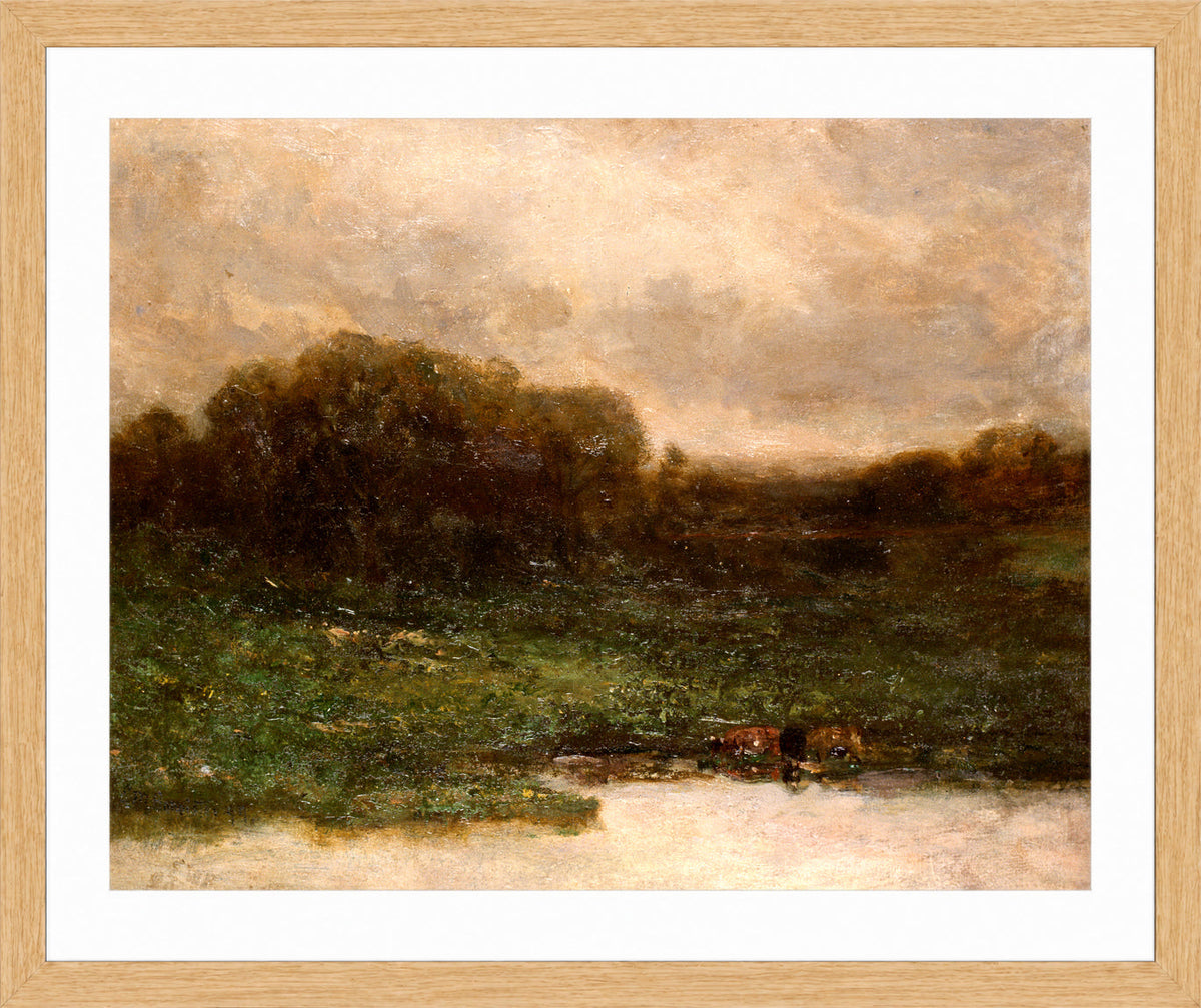Edward Mitchell Bannister Print, Summer Twilight — oak frame
