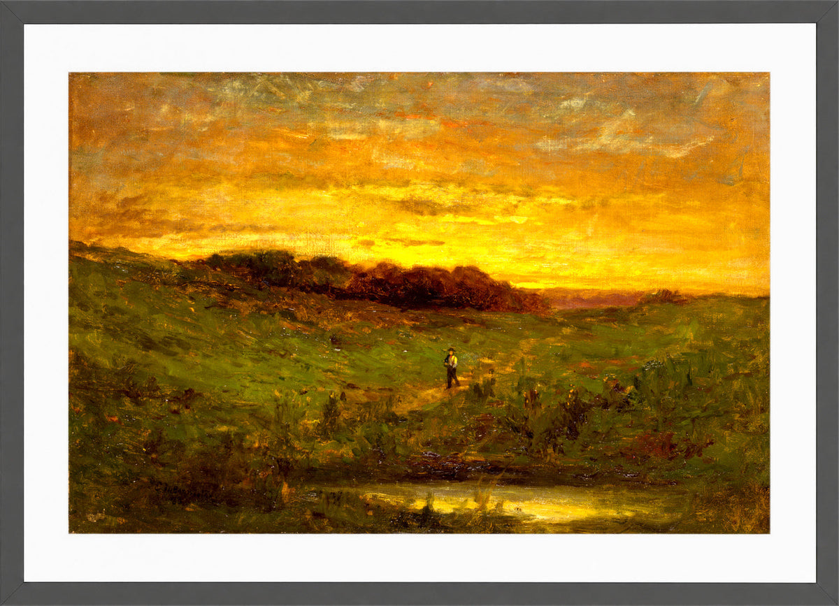 Edward Mitchell Bannister Print, Sunset (1883) β dark grey frame