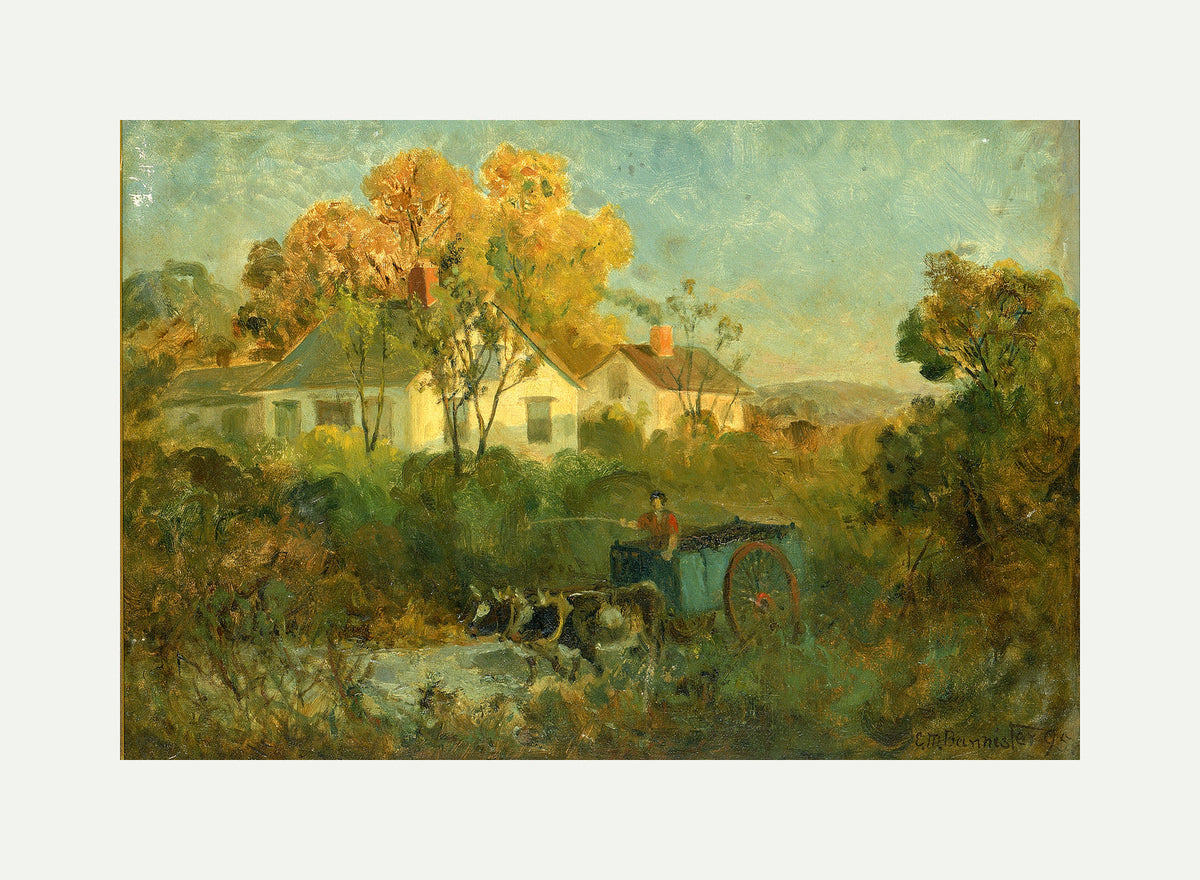 Edward Mitchell Bannister Print, The Drinking Pool (Oxen and Cart) (1895) — rolled canvas