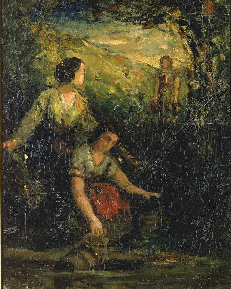 Edward Mitchell Bannister Print, The Drinking Pool (Three Women at Water) (1894) — unframed