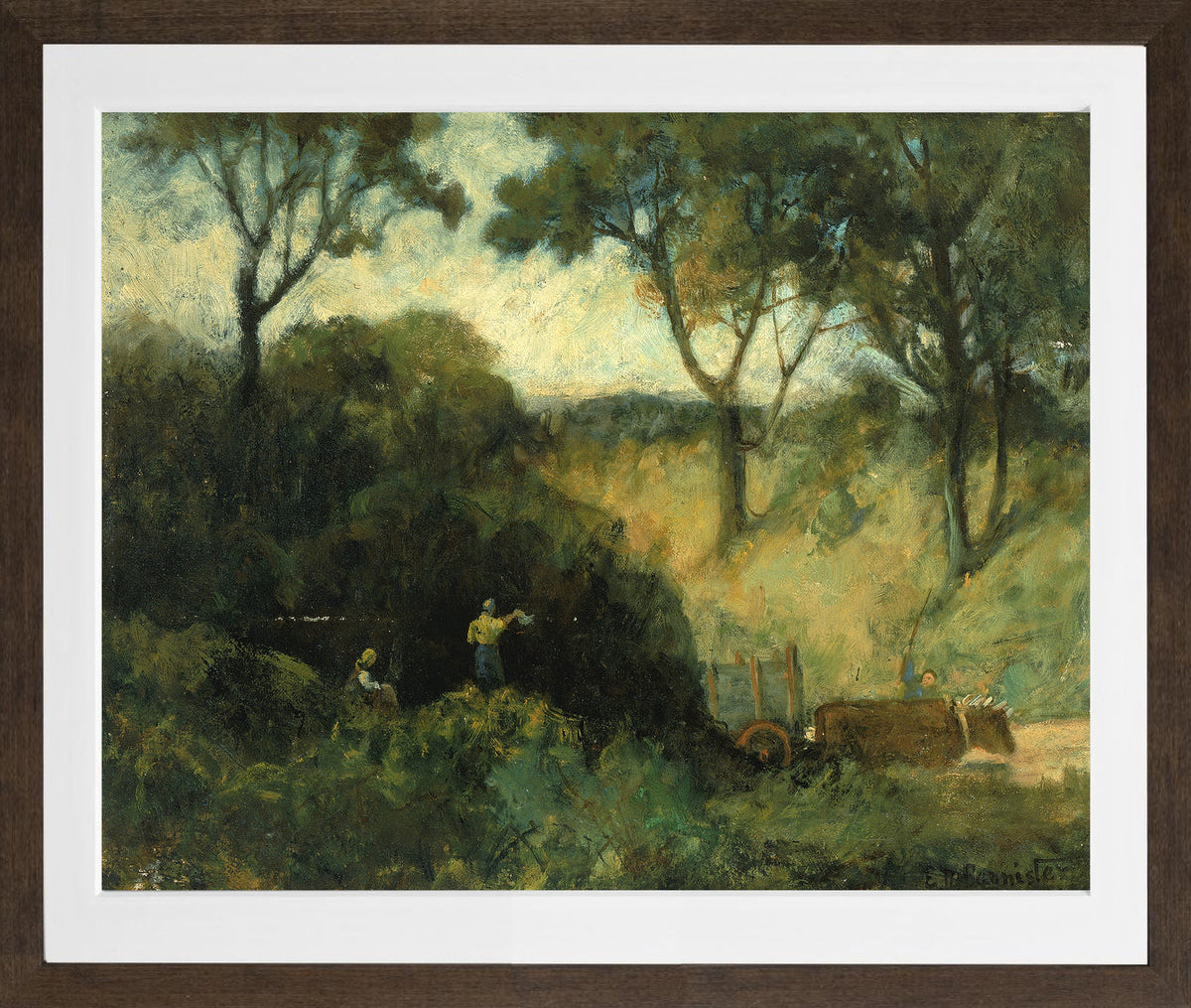 Edward Mitchell Bannister Print, The Salute (1895) — brown frame