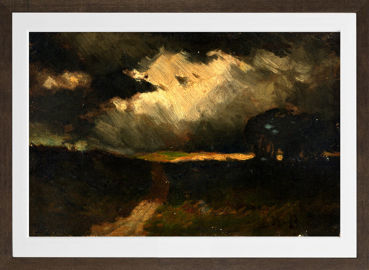 Edward Mitchell Bannister Print, The Storm (1881) — brown frame