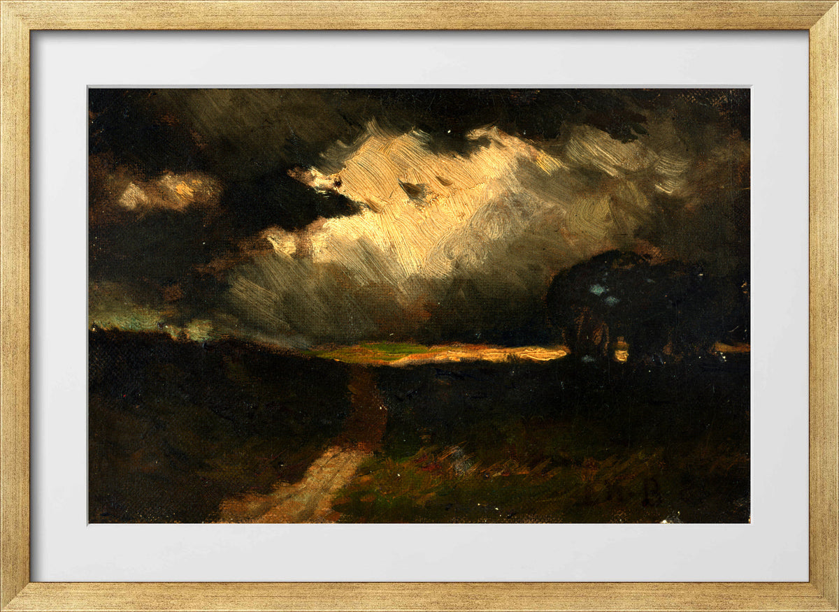 Edward Mitchell Bannister Print, The Storm (1881) — gold frame