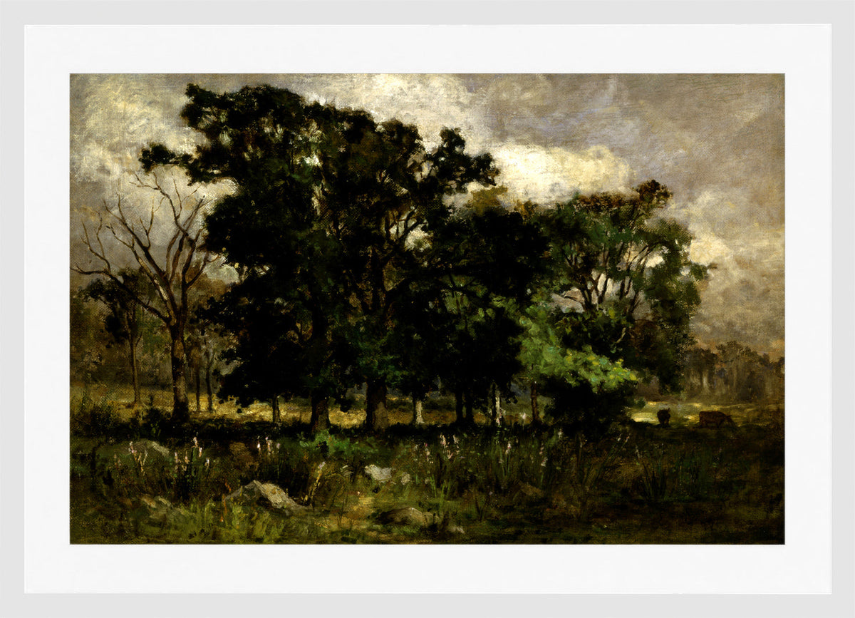 Edward Mitchell Bannister Print, Tree Landscape (1877) — white frame
