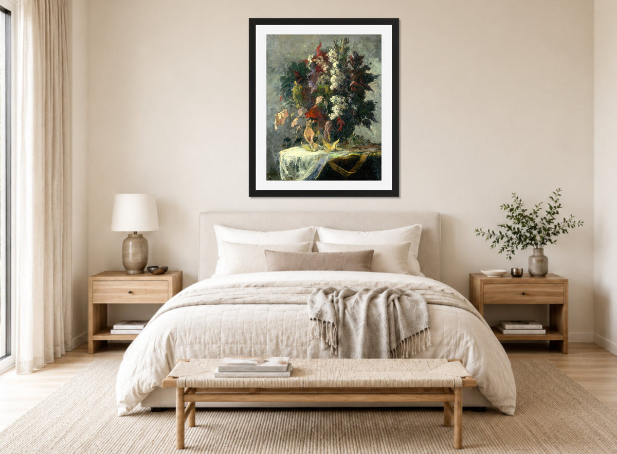 Edward Mitchell Bannister Print, Untitled (Floral Still Life) — bedroom