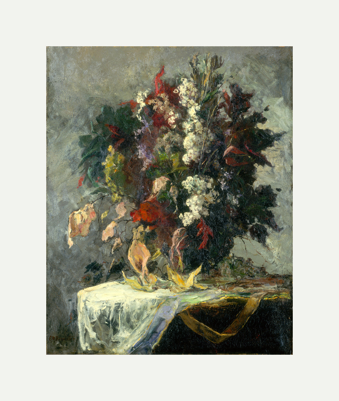 Edward Mitchell Bannister Print, Untitled (Floral Still Life) — rolled canvas