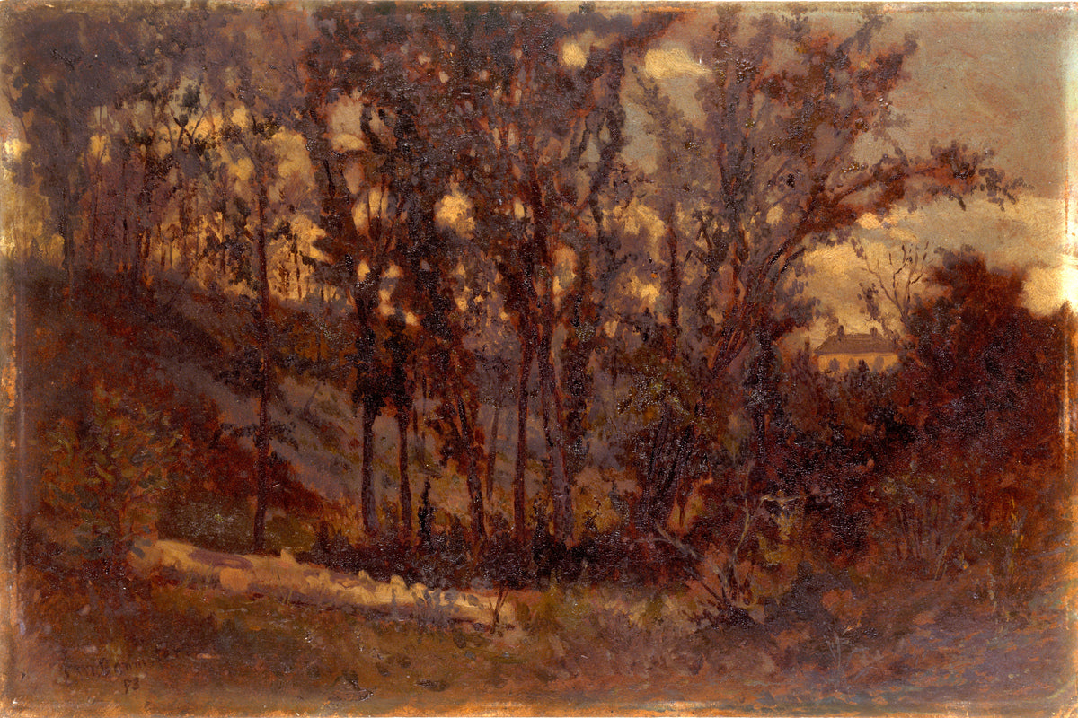 Edward Mitchell Bannister Print, Untitled (Forest Scene with a Fallen Tree) (1873) — unframed