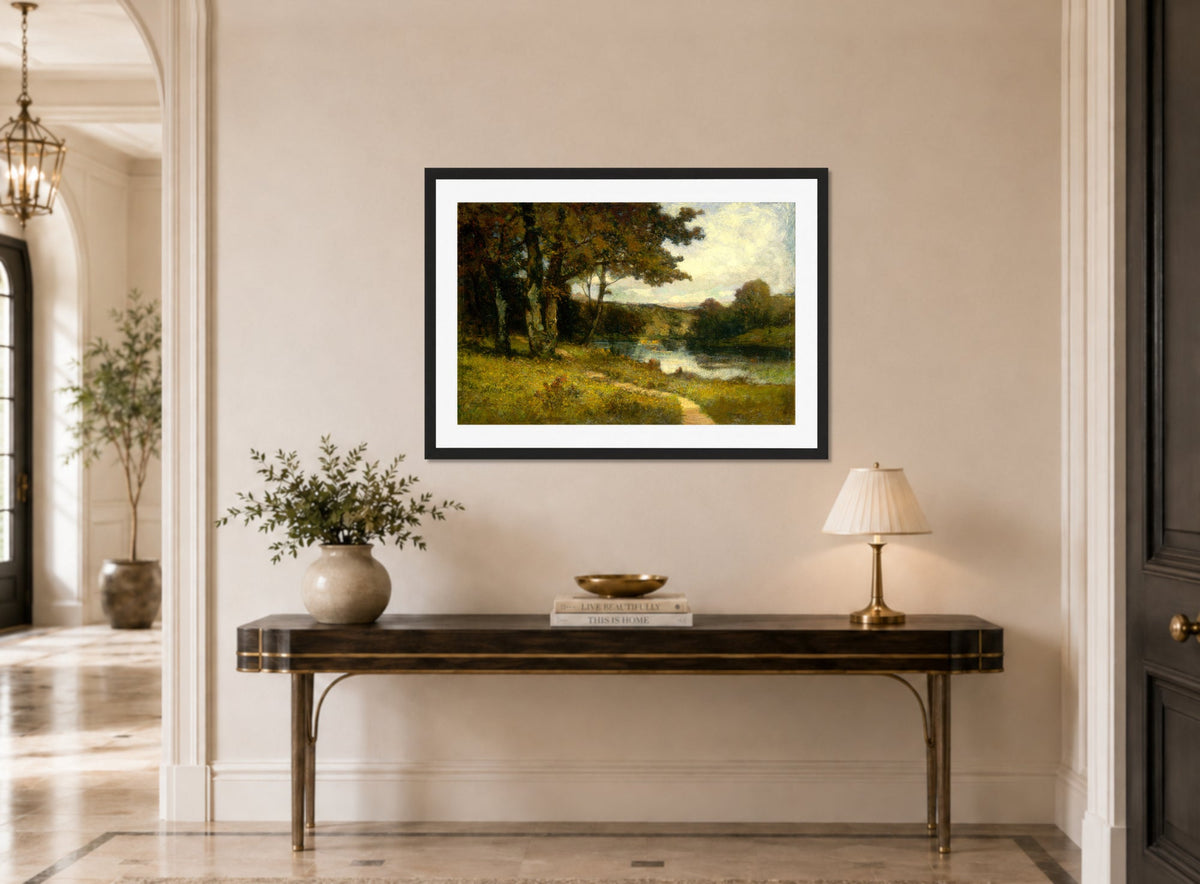 Edward Mitchell Bannister Print, Untitled (Trees near a River) (1891) — hallway