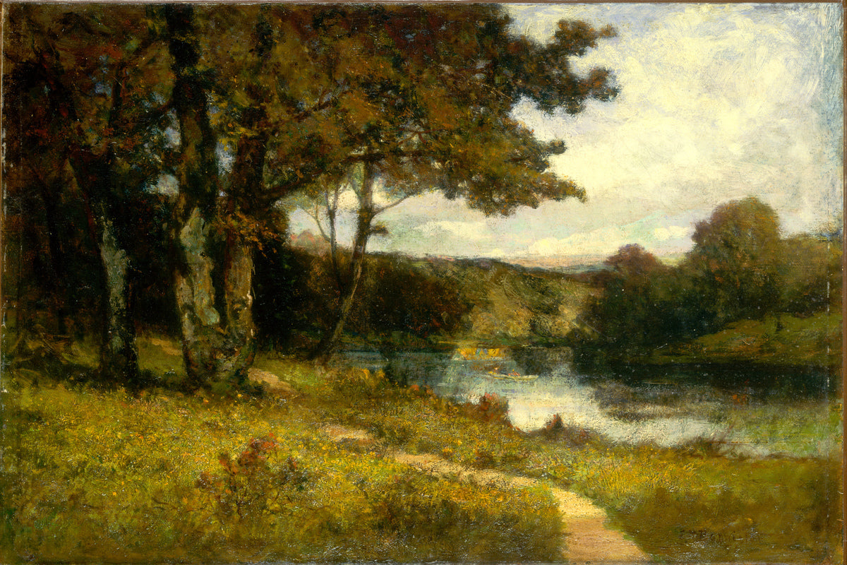 Edward Mitchell Bannister Print, Untitled (Trees near a River) (1891) — unframed