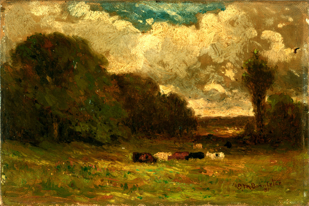Edward Mitchell Bannister Print, Untitled (Cows and Trees) (1881) — unframed