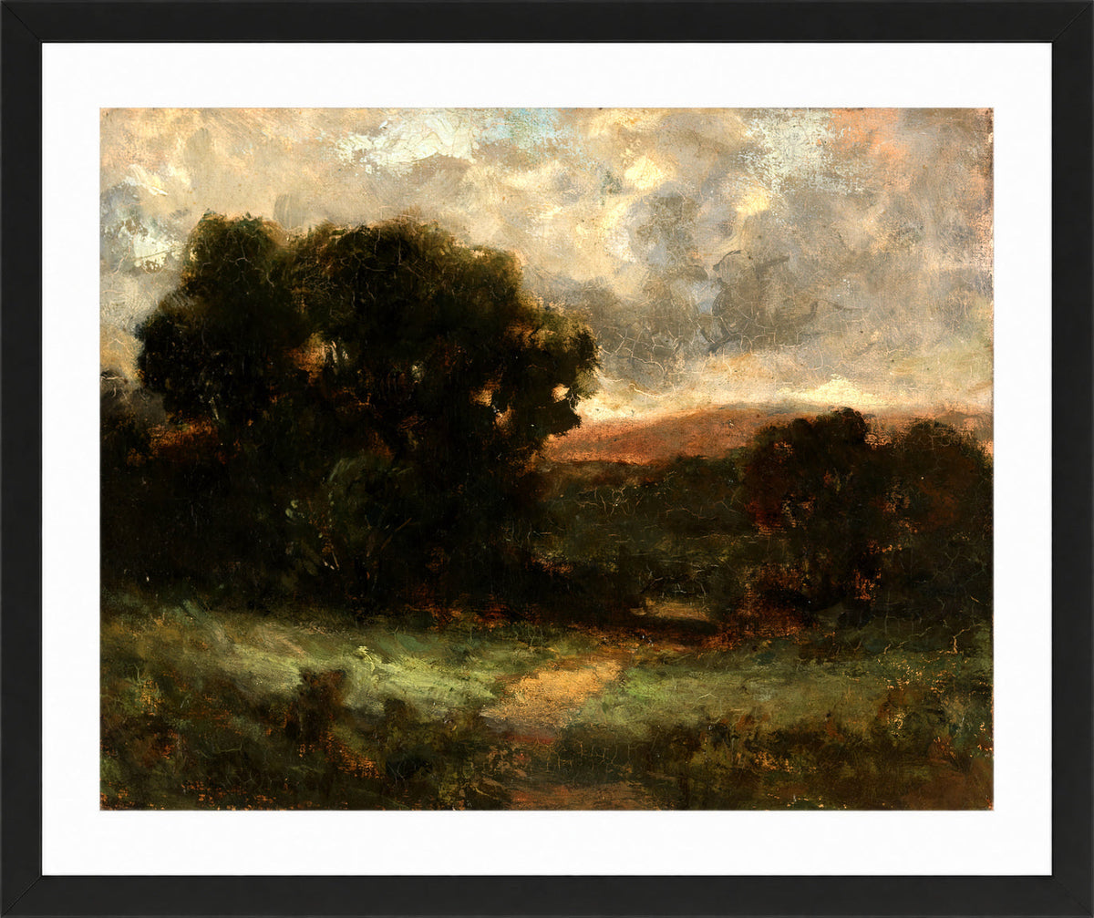 Edward Mitchell Bannister Print, Untitled (Meadow and Trees) — black frame