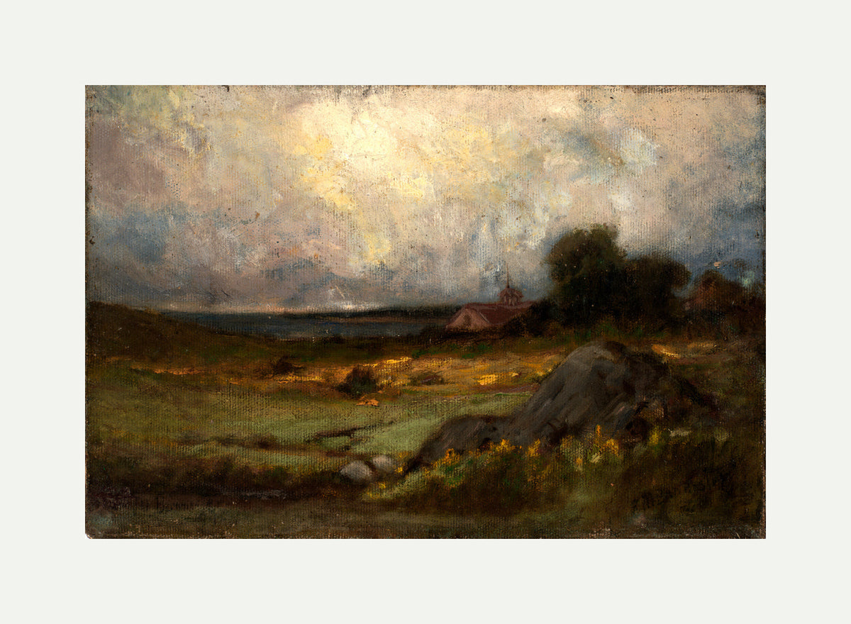 Edward Mitchell Bannister Print, Untitled (Rock and Distant Steeple) — rolled canvas
