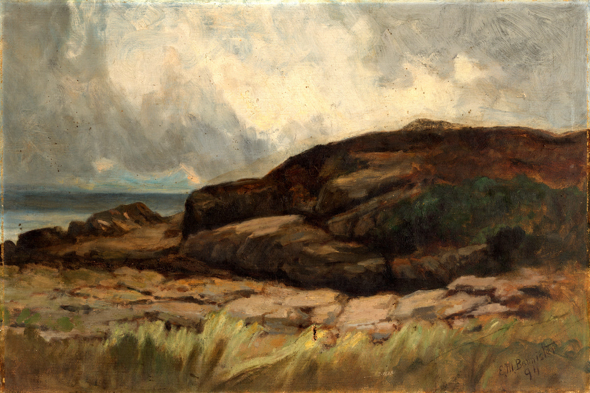 Edward Mitchell Bannister Print, Untitled (Landscape with Rocks) (1894) — unframed