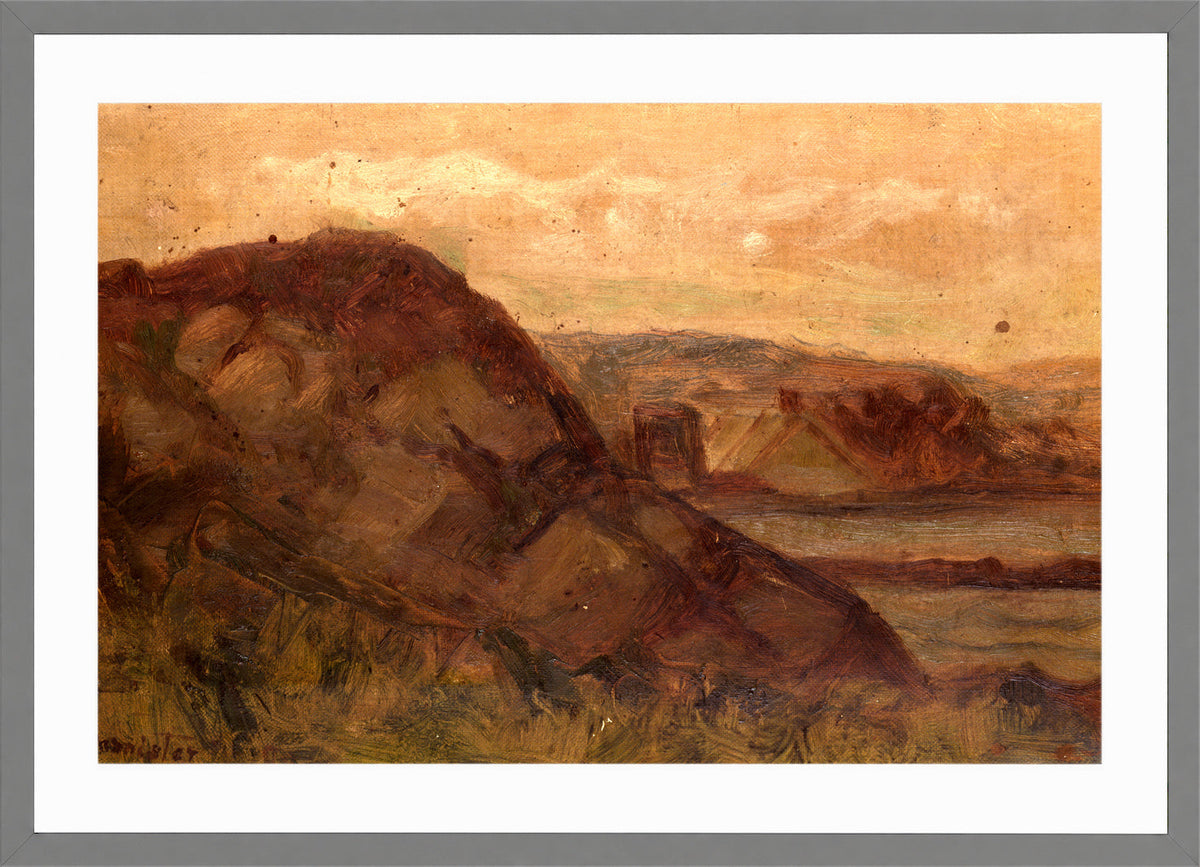 Edward Mitchell Bannister Print, Untitled (Landscape with Rocks) (1898) — light grey frame