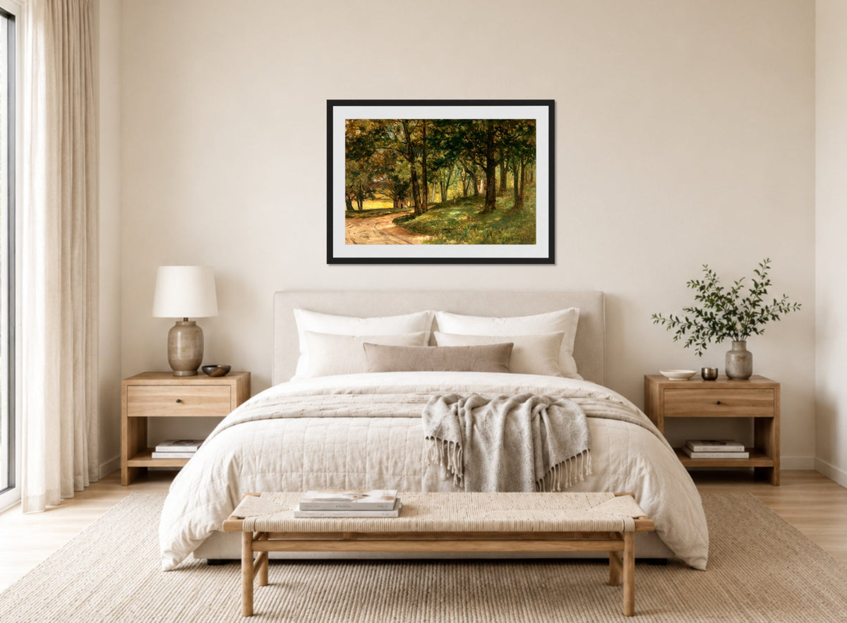 Edward Mitchell Bannister Print, Untitled (Landscape with Trees) — bedroom