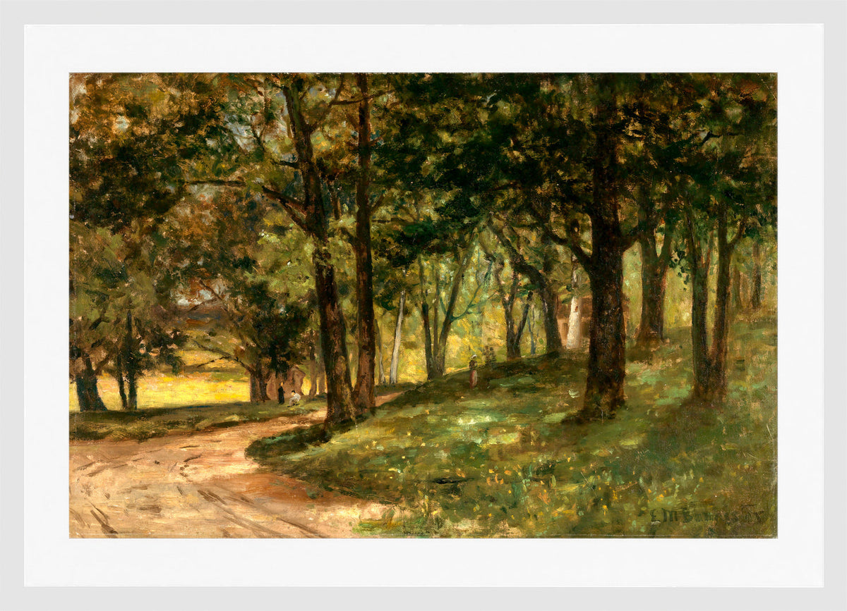 Edward Mitchell Bannister Print, Untitled (Landscape with Trees) — white frame