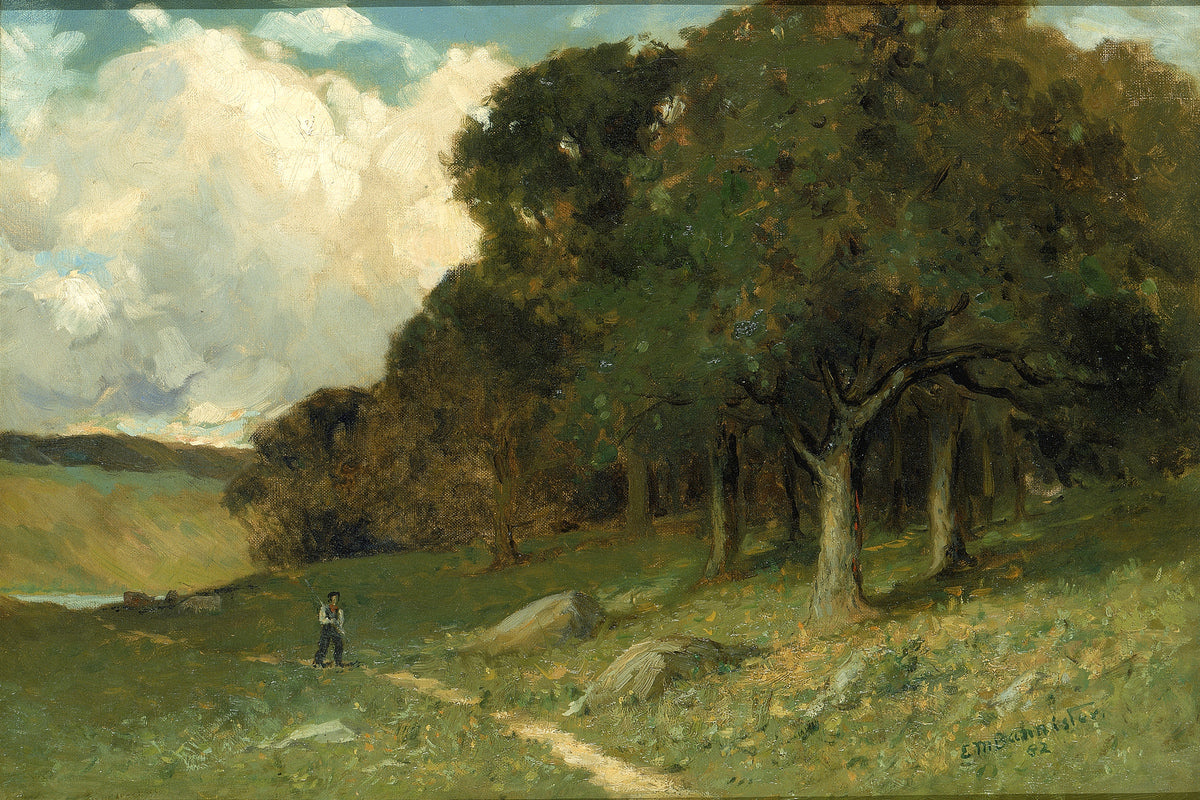 Edward Mitchell Bannister Print, Untitled (Man on a Woodland Path) (1882) — unframed