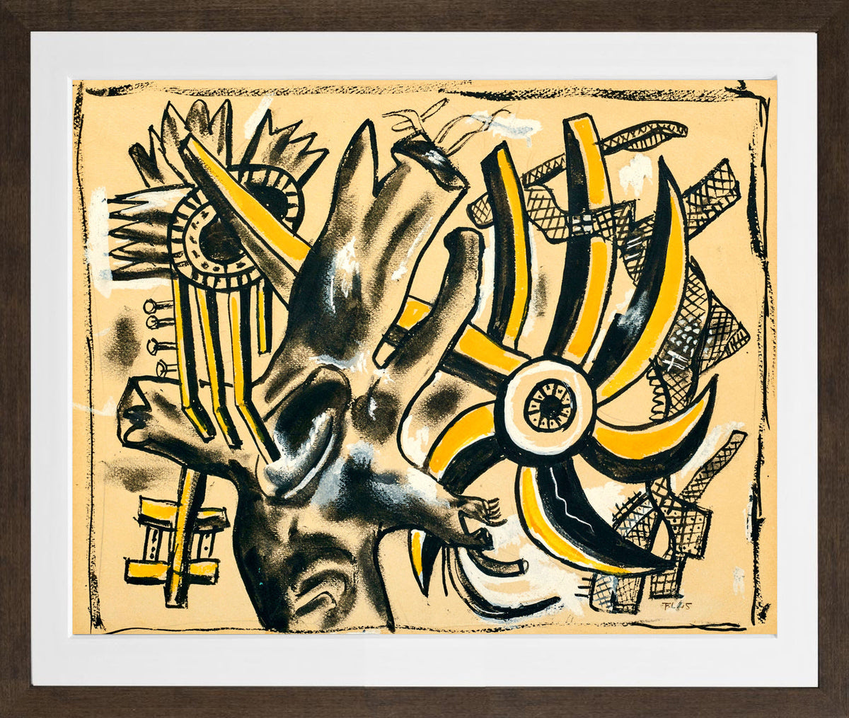 Fernand Léger, Arbre et fleur — brown frame