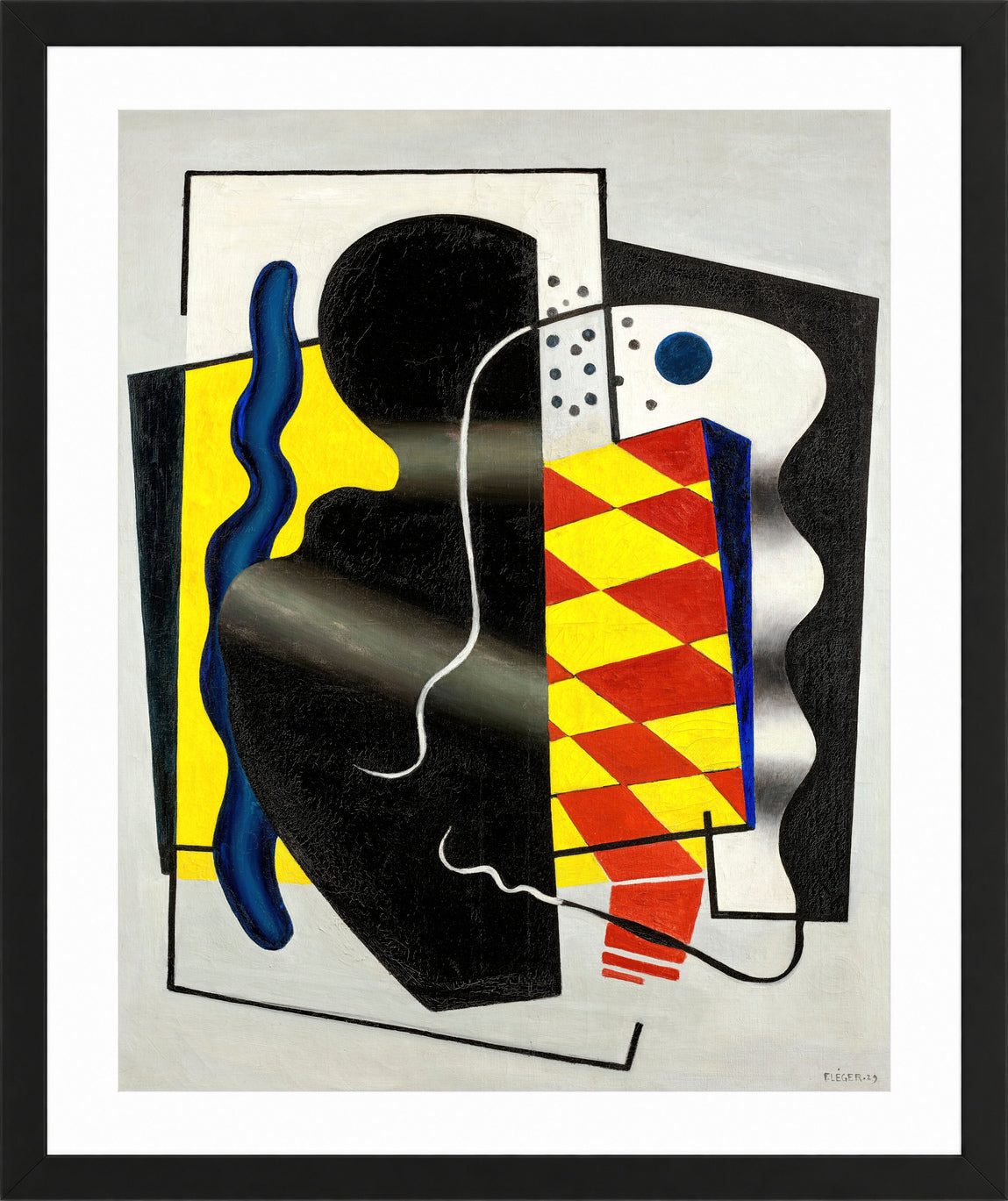 Fernand Léger, Composition au damier (Composition jaune et noir) — black frame