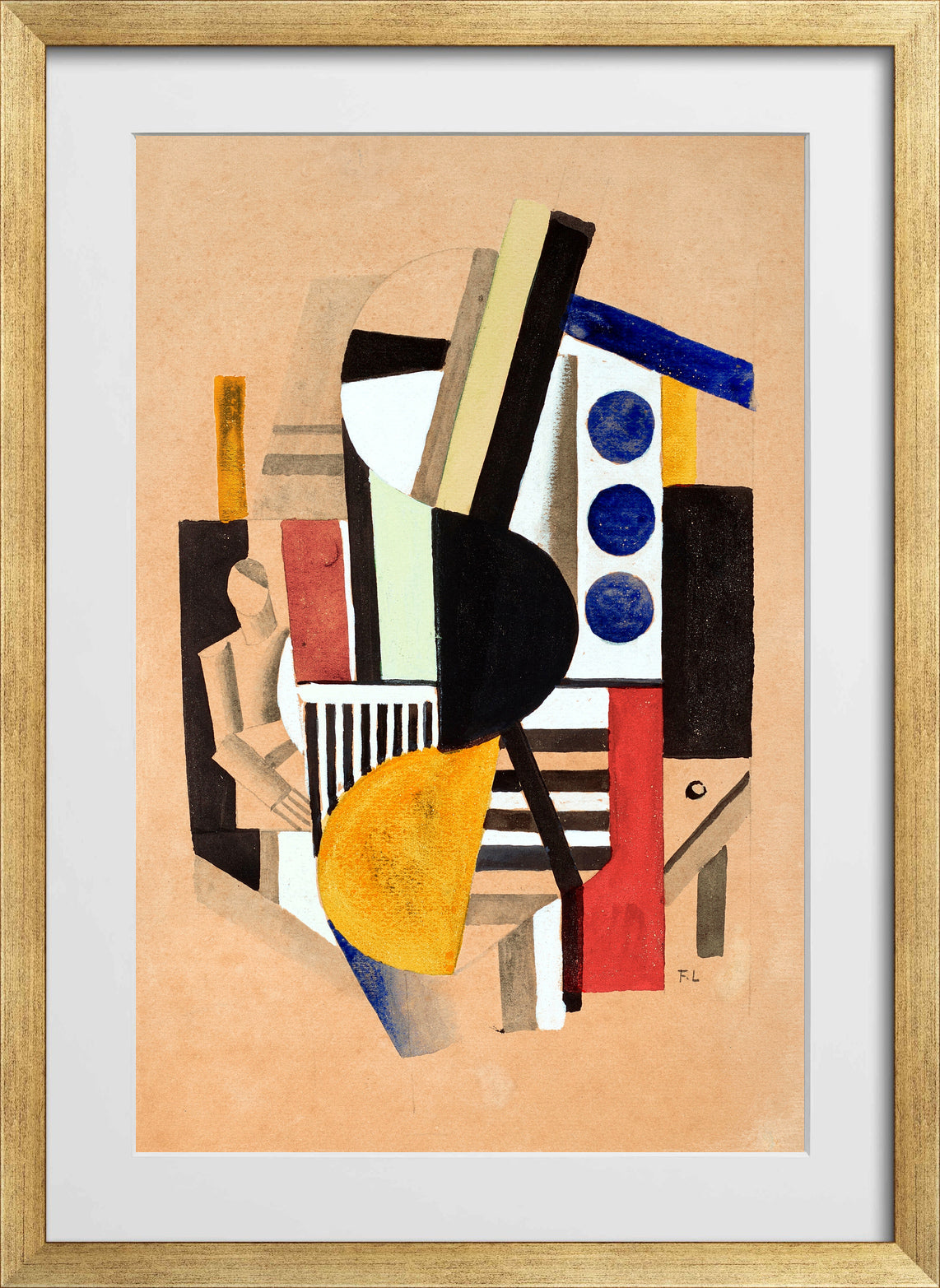 Fernand Léger, Composition mécanique — gold frame