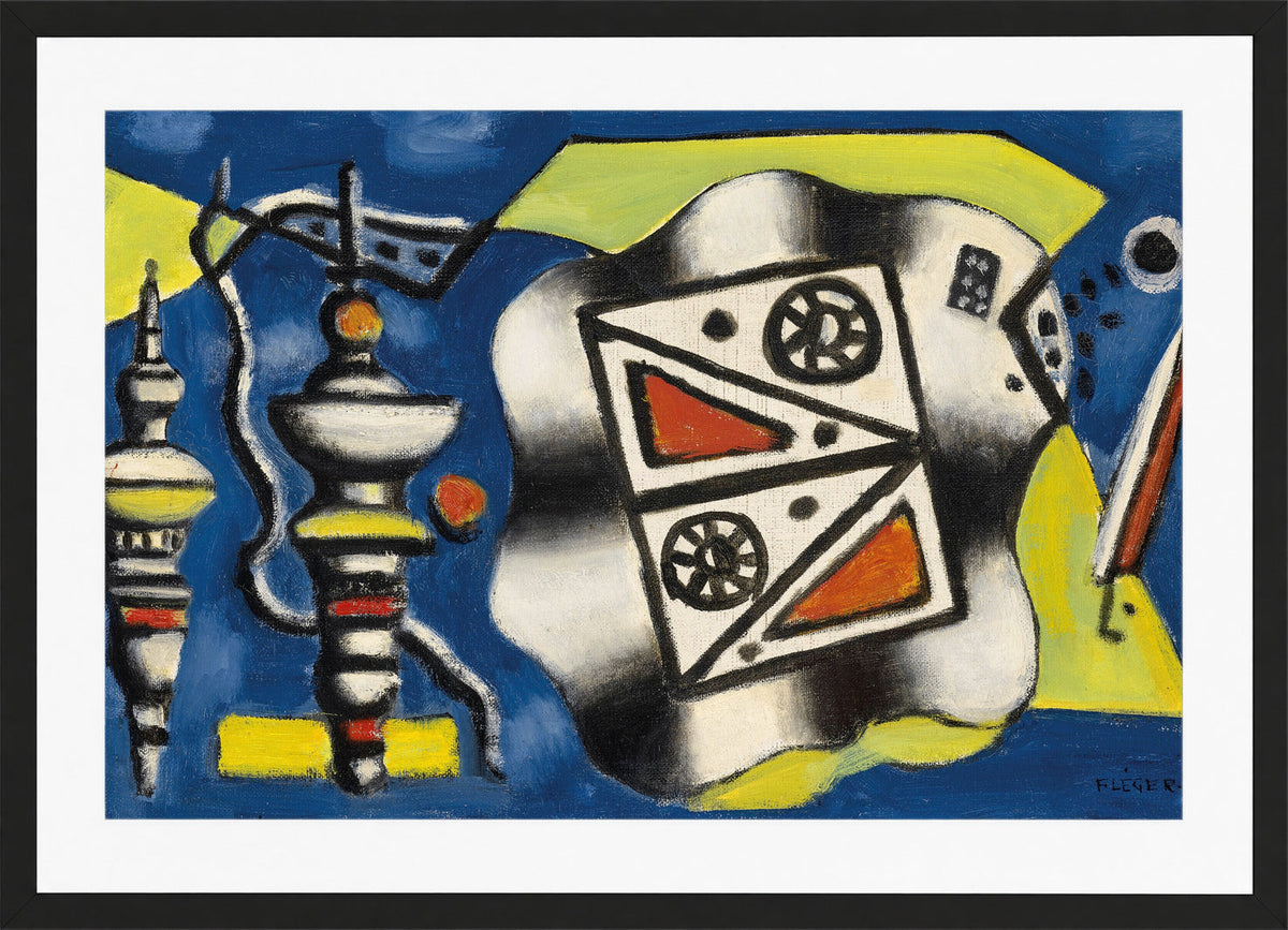 Fernand Léger, Composition sur fond bleu — black frame