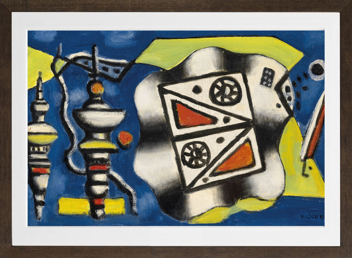 Fernand Léger, Composition sur fond bleu — brown frame