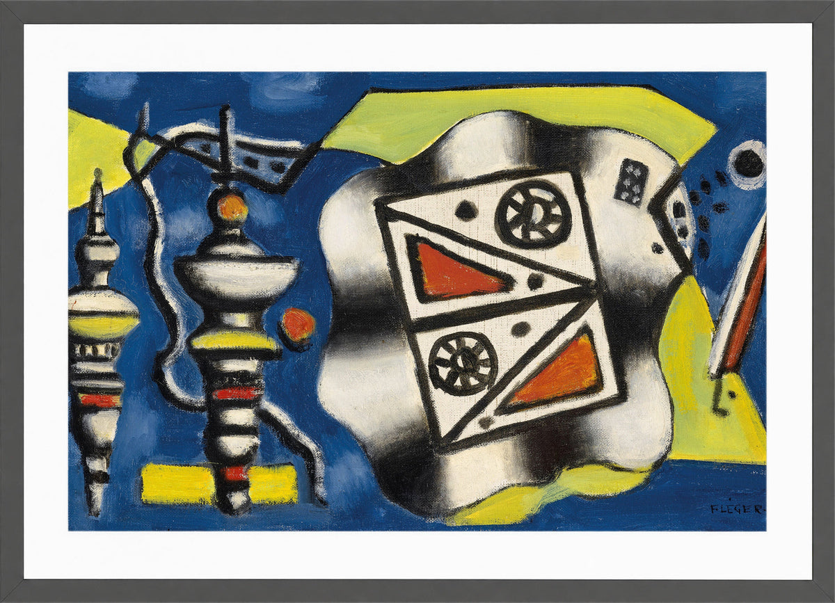 Fernand Léger, Composition sur fond bleu — dark grey frame