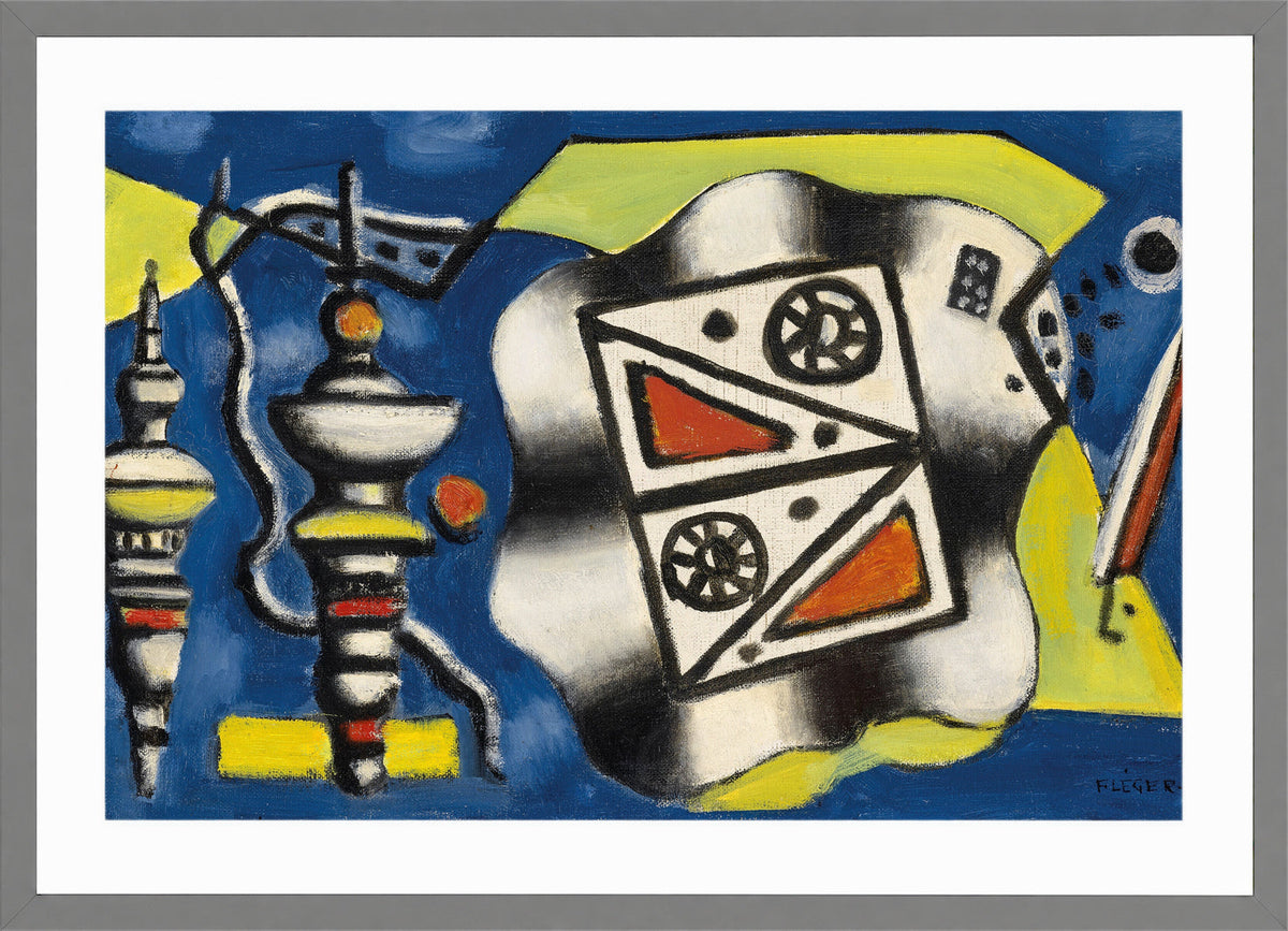 Fernand Léger, Composition sur fond bleu — light grey frame