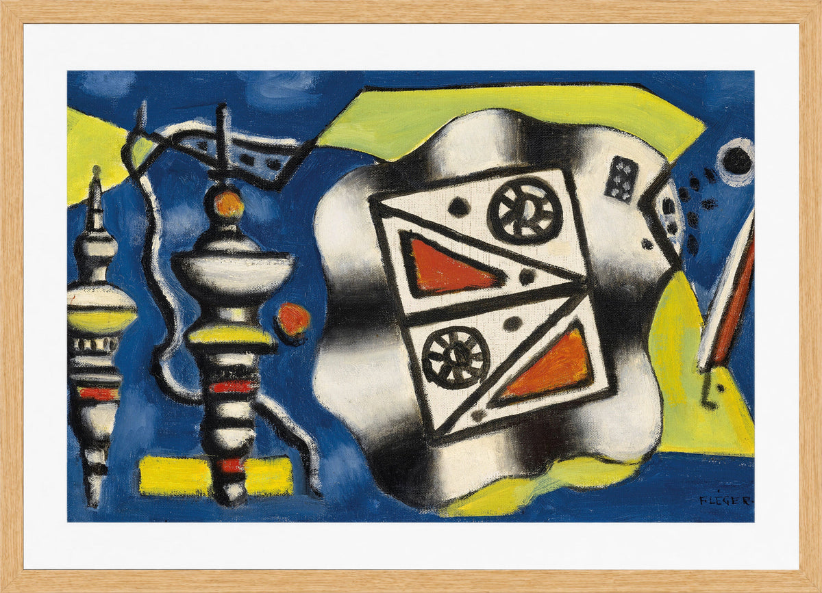 Fernand Léger, Composition sur fond bleu — oak frame