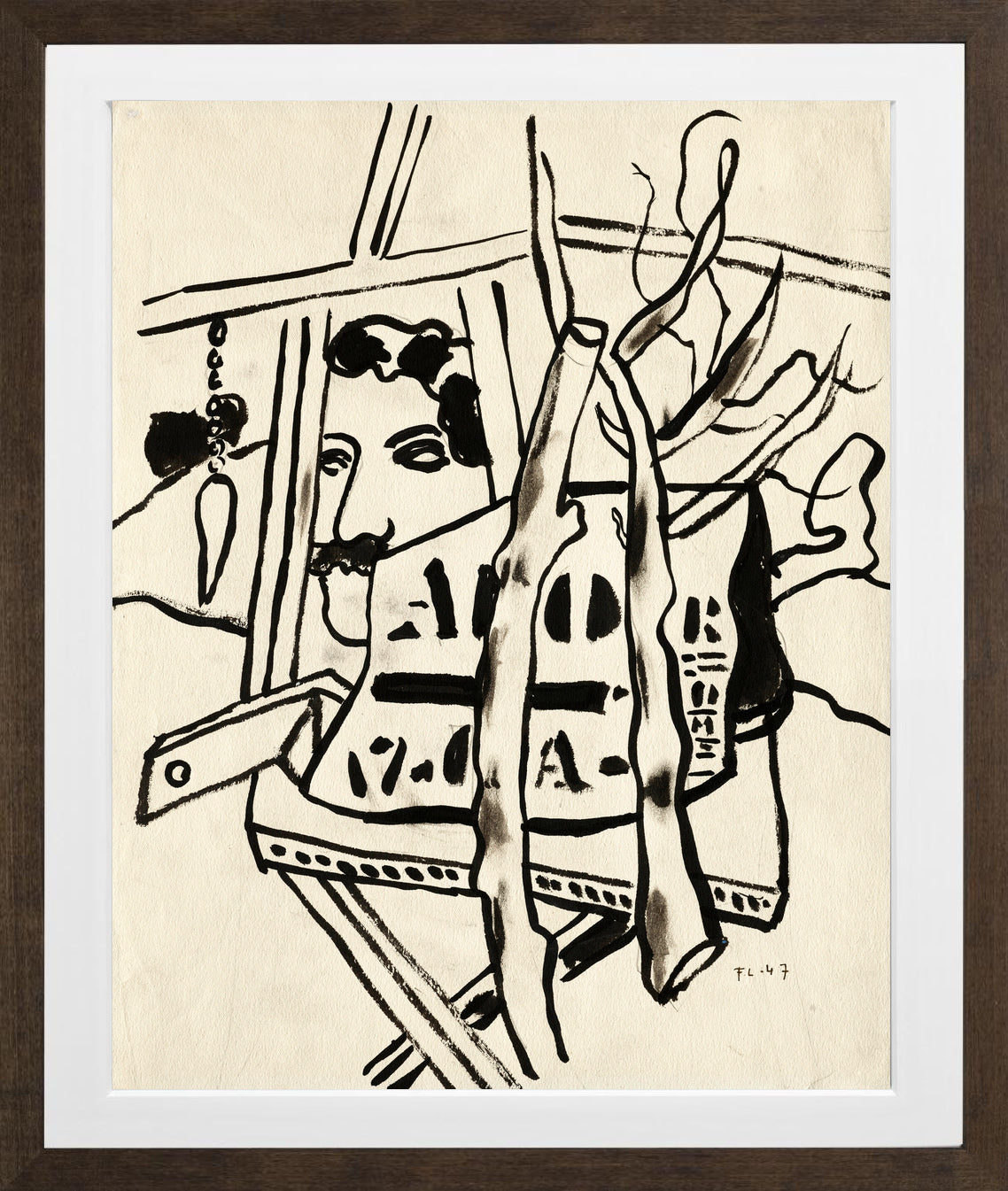 Fernand Léger, Dans le jardin — brown frame