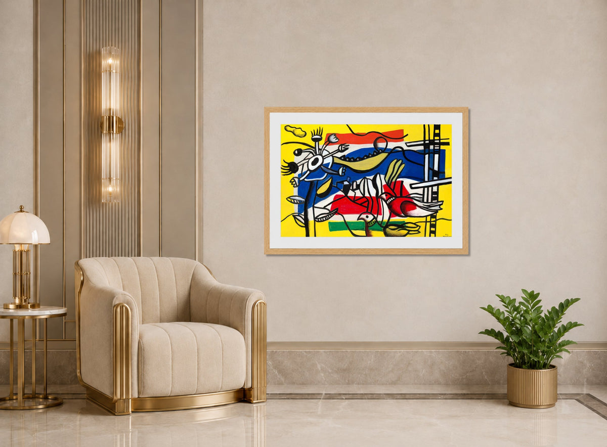 Fernand Léger, Deux oiseaux et une fleur — art deco roomset