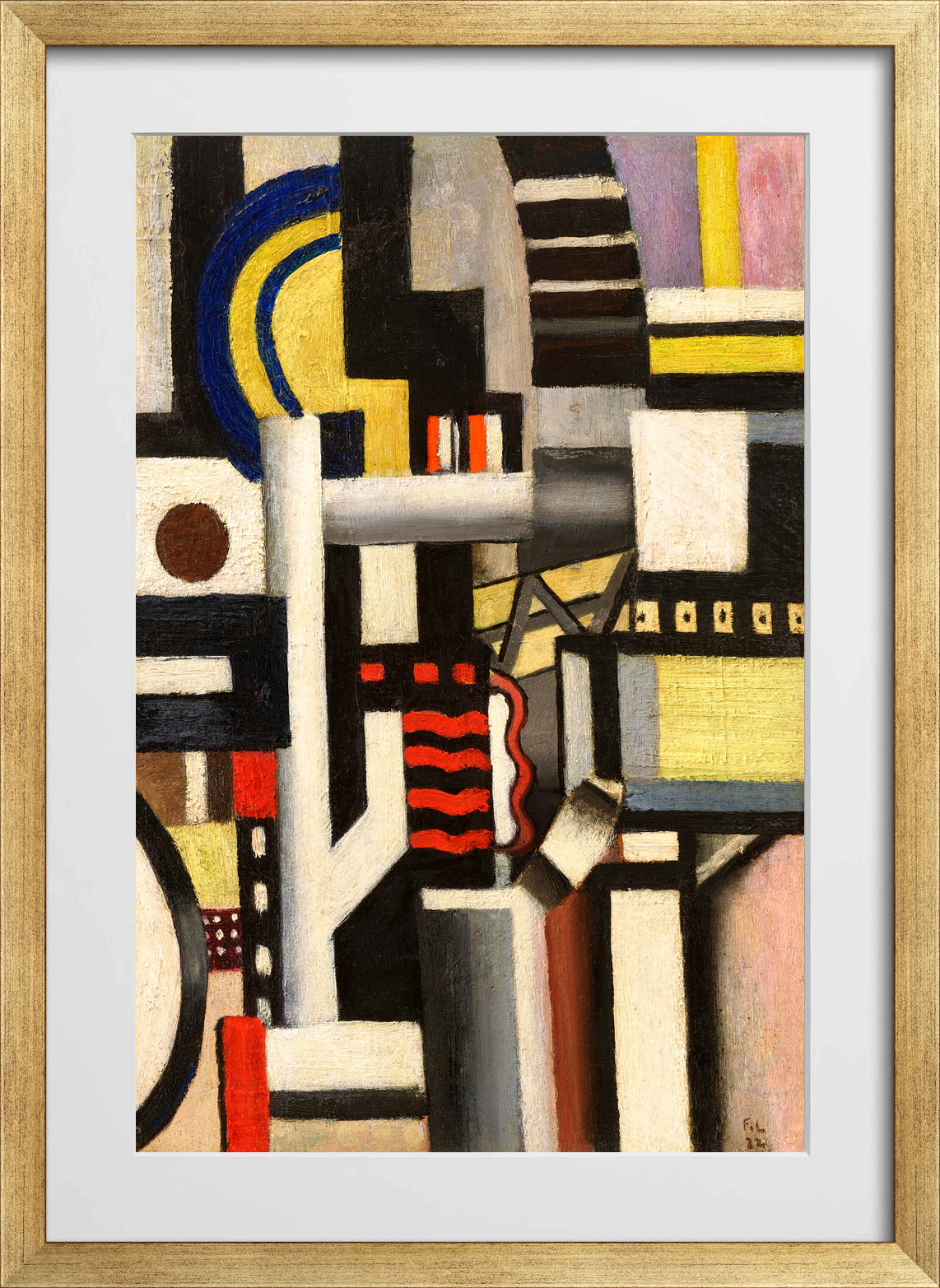 Fernand Léger, Eléments mécaniques — gold frame