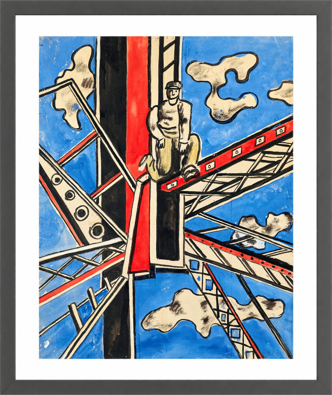 Fernand Léger, Étude pour ‘Les Constructeurs’ — dark grey frame