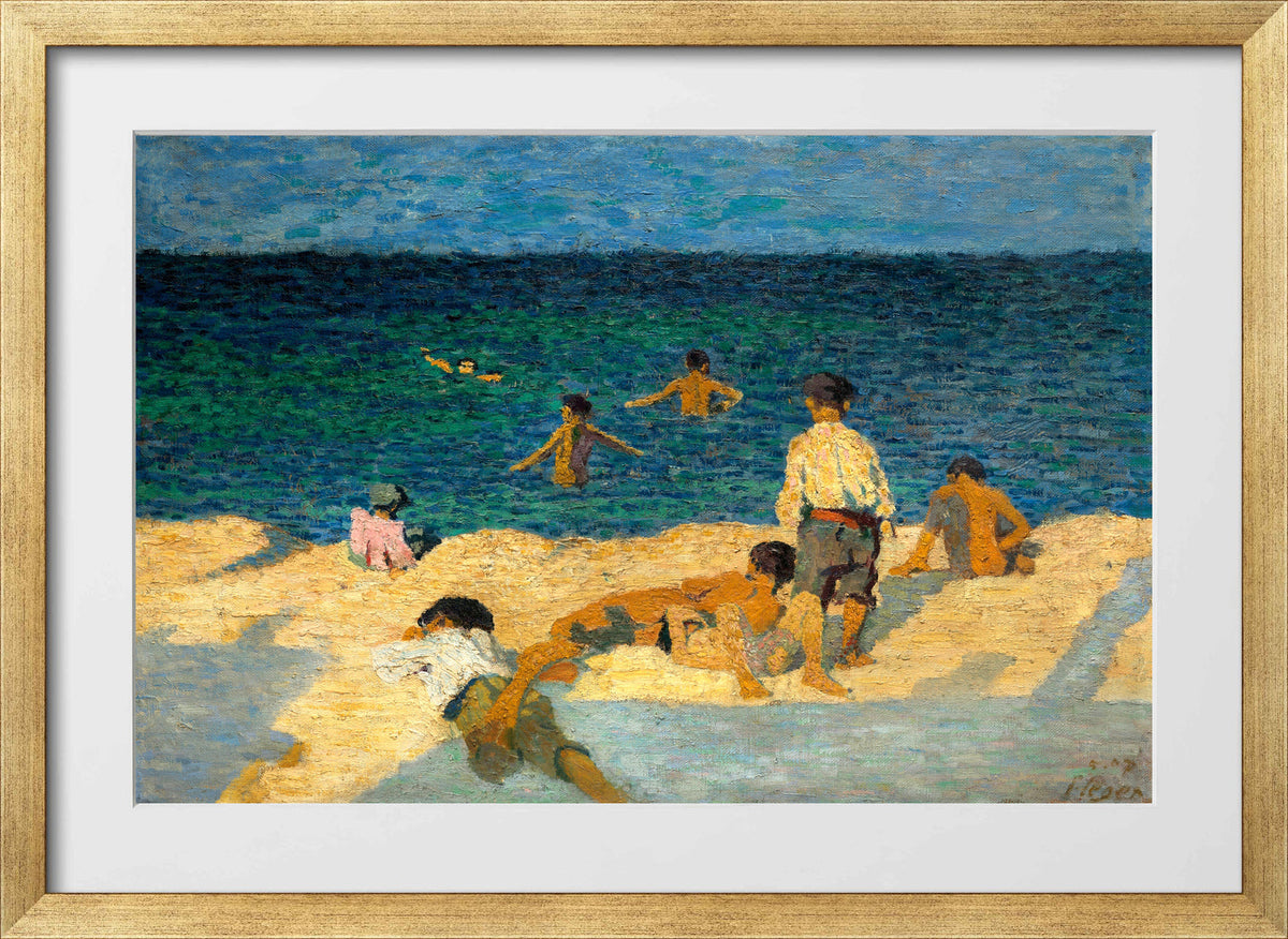 Fernand Léger, Gamins au soleil — gold frame