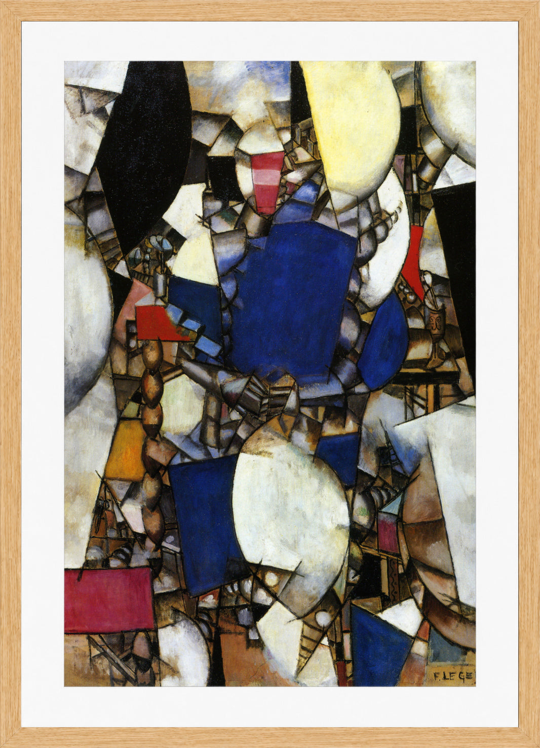 Fernand Leger Print, La Femme en Bleu (Woman in Blue) in an oak frame