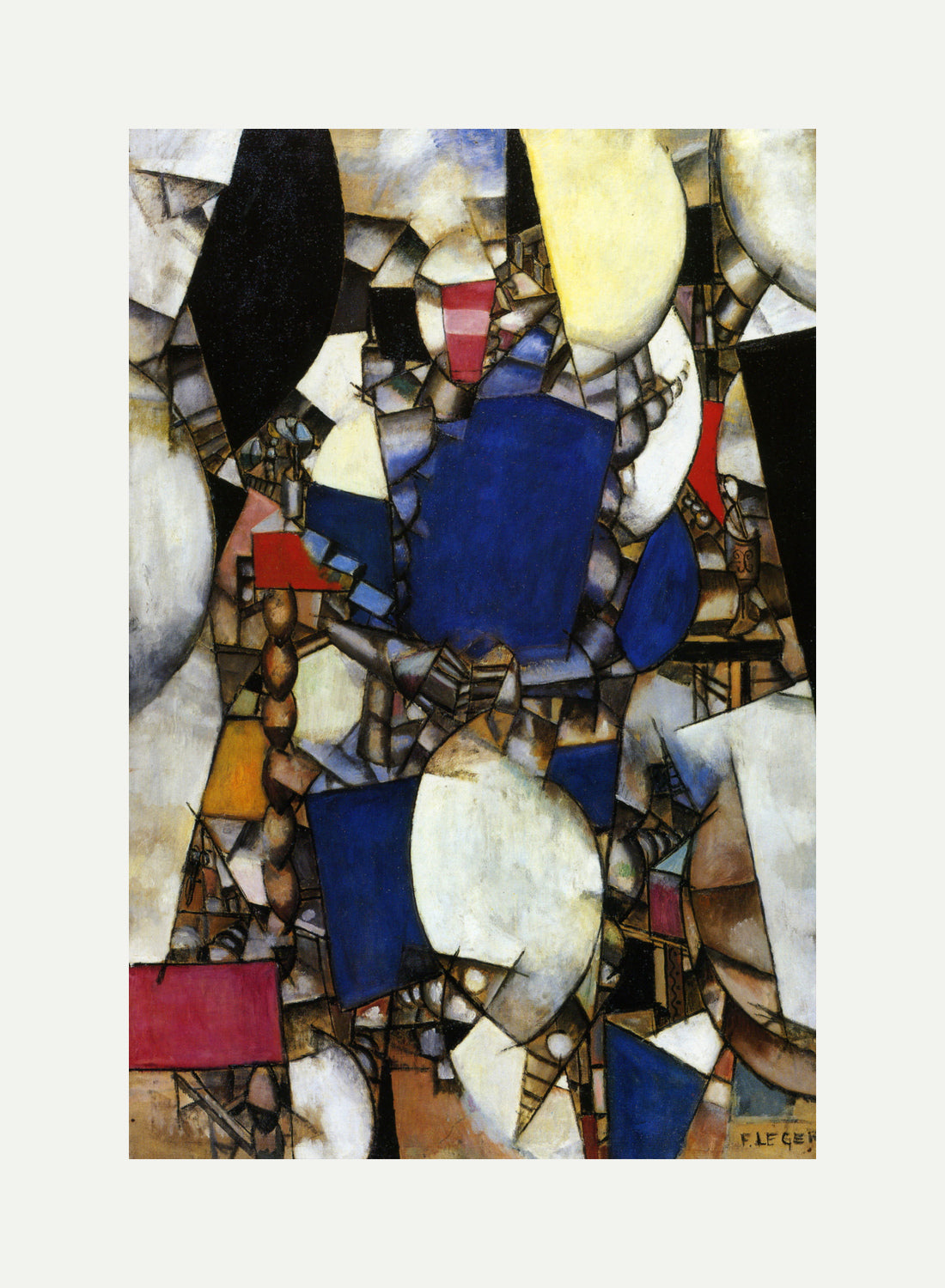 Fernand Leger Print, La Femme en Bleu (Woman in Blue) with an off-white border for rolled canvas