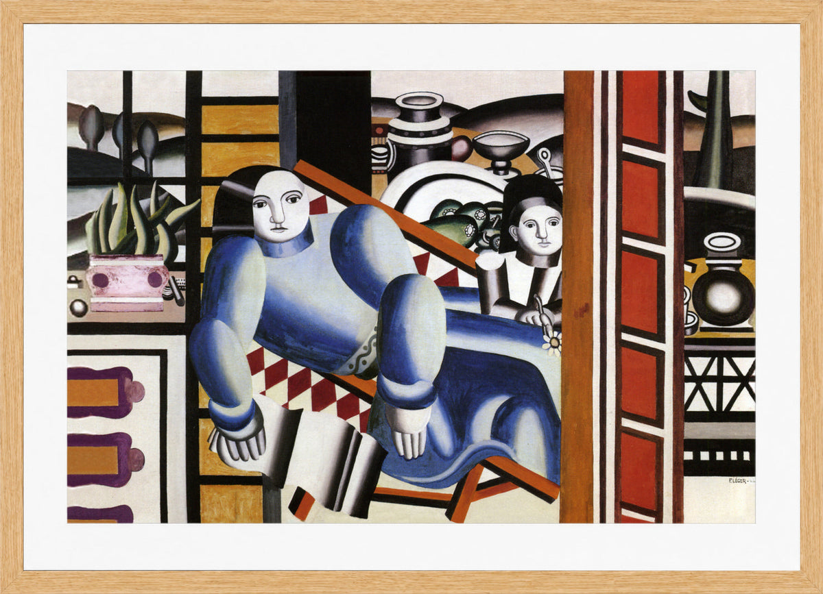 Fernand Leger Print, La femme et l'enfant (Mother and Child) in an oak frame