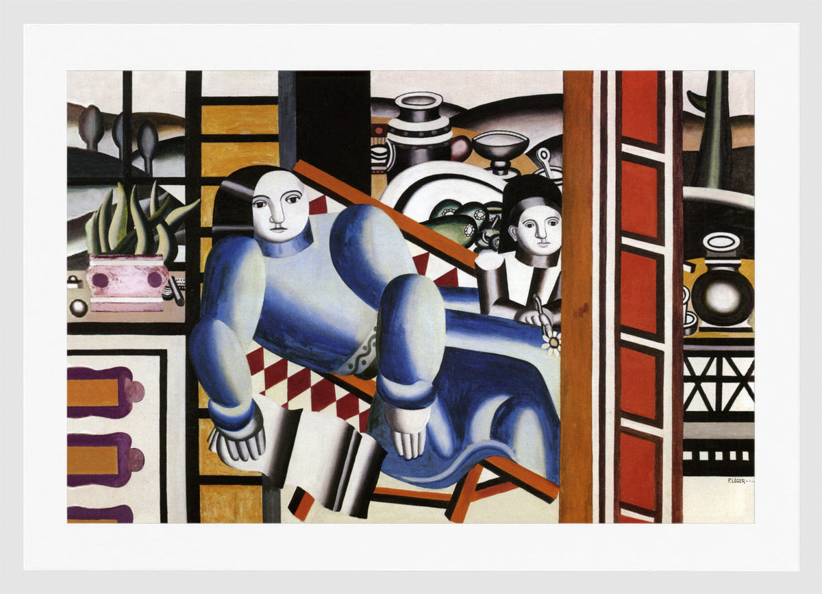 Fernand Leger Print, La femme et l'enfant (Mother and Child) in a white frame