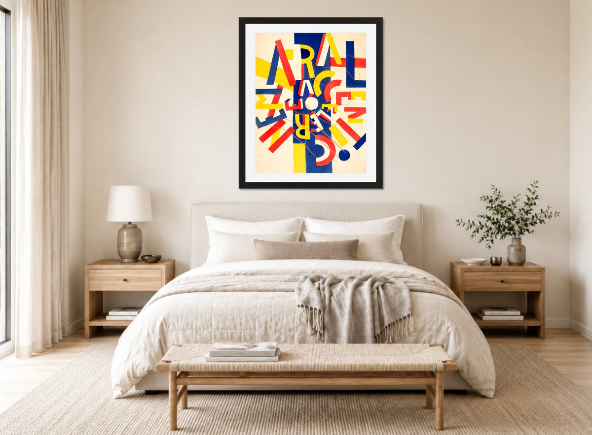 Fernand Léger, La Fin du monde — Coloured Letter Composition — bedroom