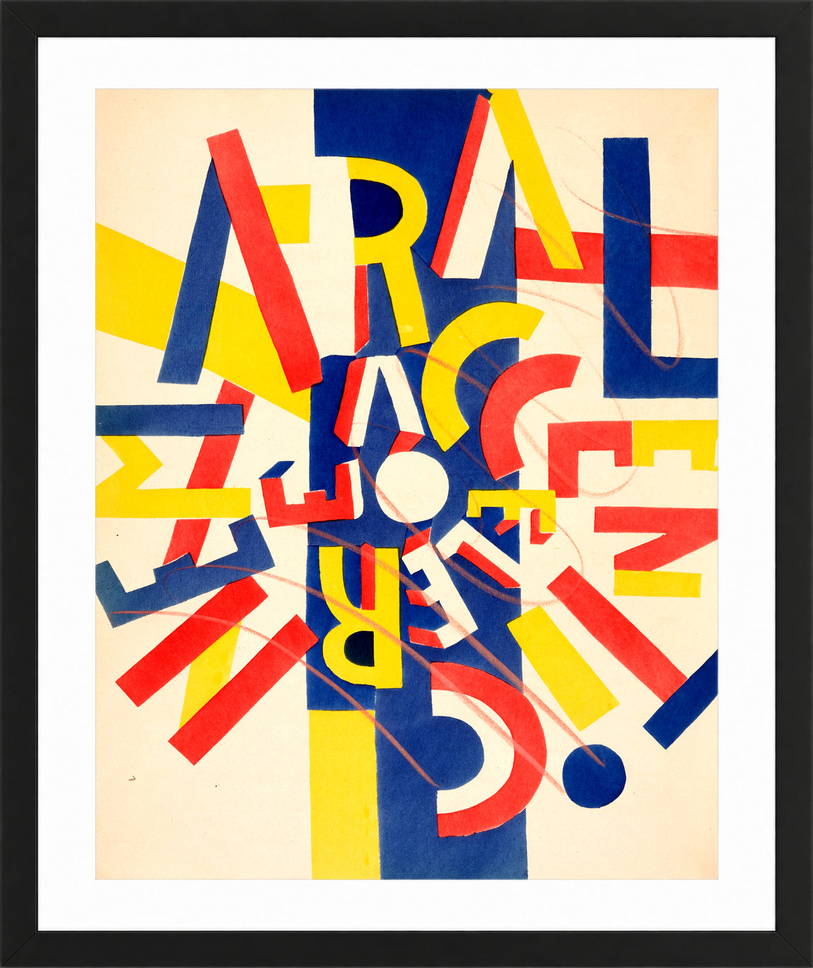 Fernand Léger, La Fin du monde — Coloured Letter Composition — black frame