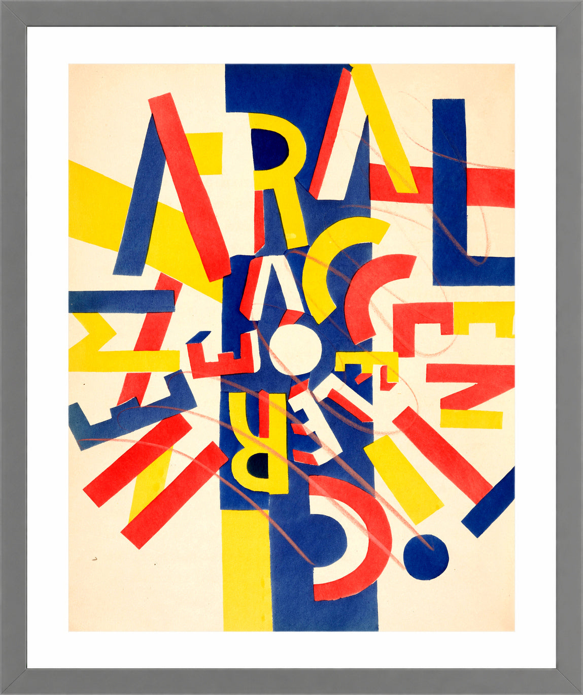 Fernand Léger, La Fin du monde — Coloured Letter Composition — light grey frame