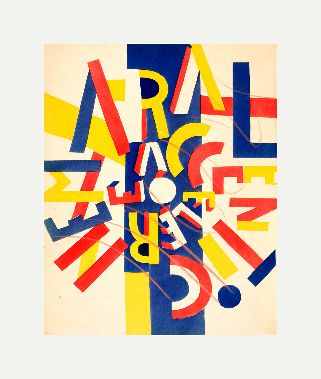 Fernand Léger, La Fin du monde — Coloured Letter Composition — rolled canvas