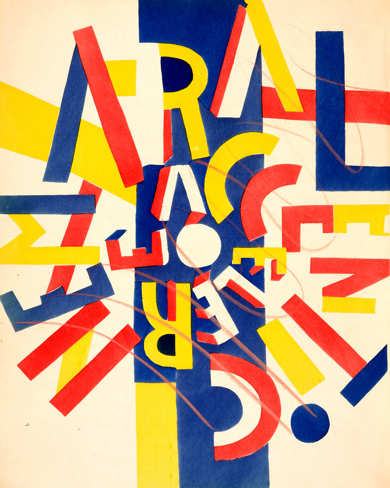 Fernand Léger, La Fin du monde — Coloured Letter Composition — unframed